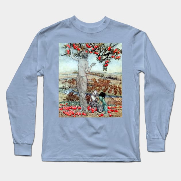 Song to Pomona - A Dish of Apples - Arthur Rackham Long Sleeve T-Shirt by forgottenbeauty